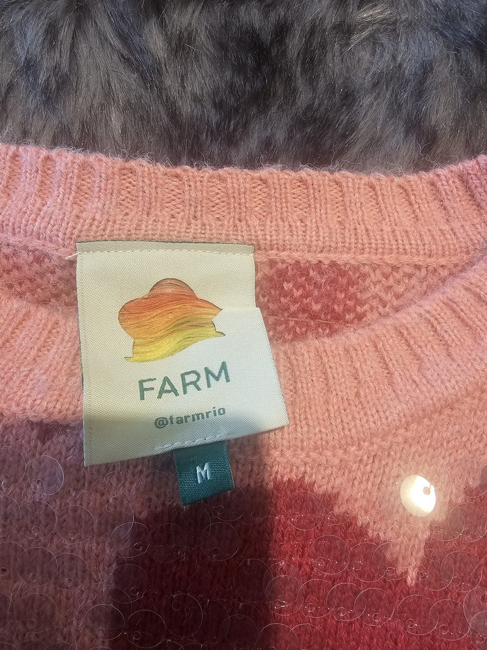 FARM Rio Pink Sequin-Patterned Crewneck Sweater - Picture 4 of 4